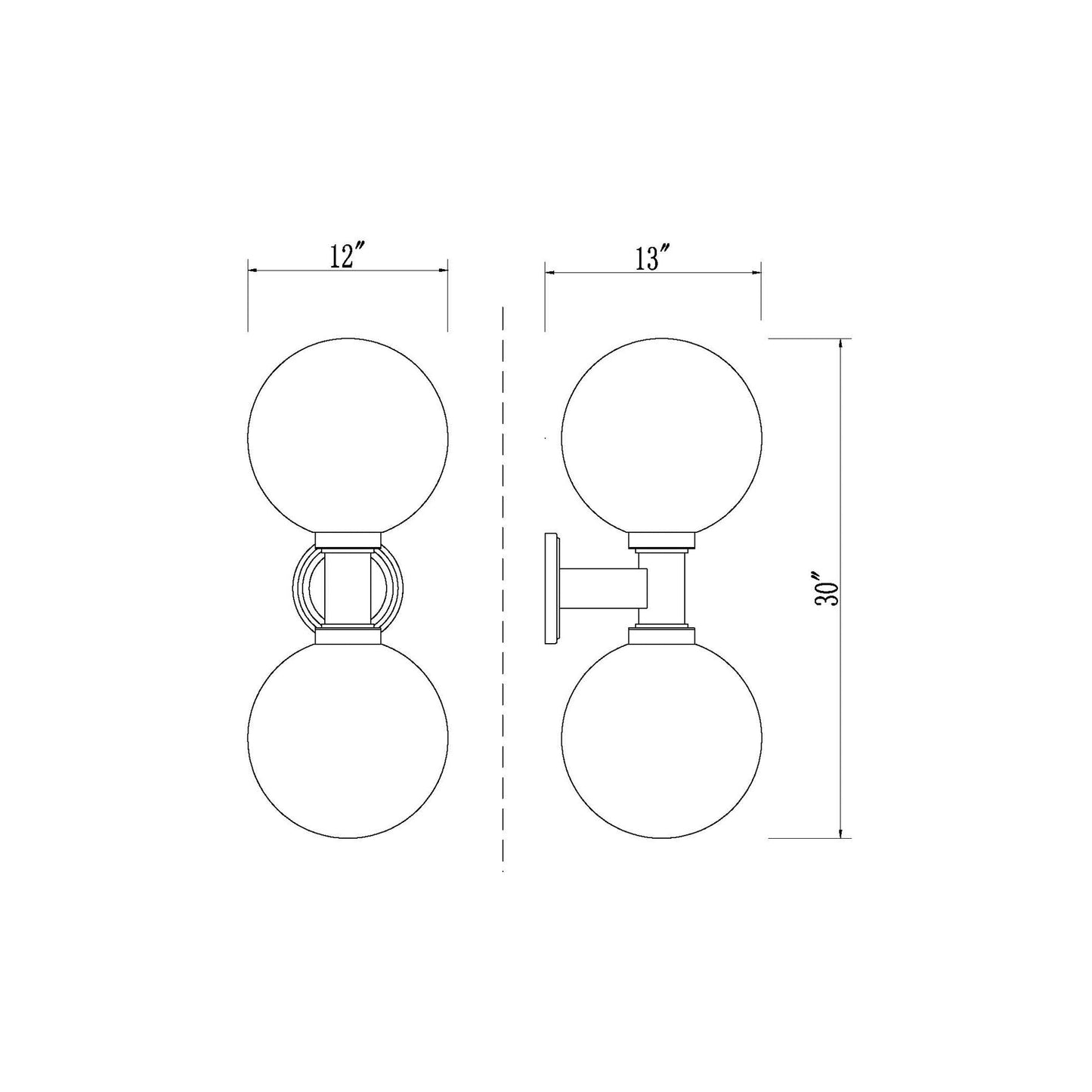 Laurent Outdoor Wall Light - line drawing.