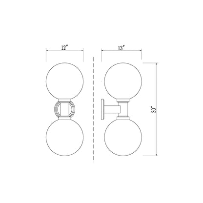 Laurent Outdoor Wall Light - line drawing.