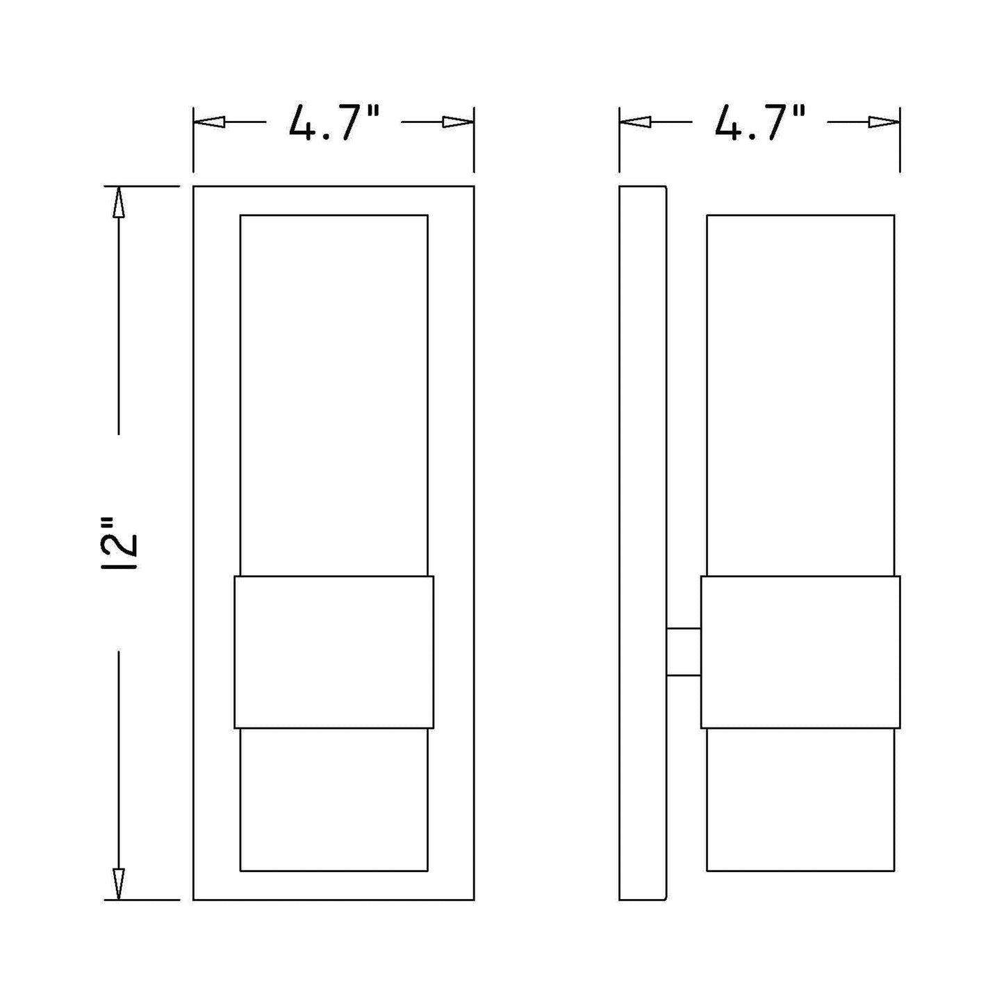 Lawson Bath Wall Light - line drawing.