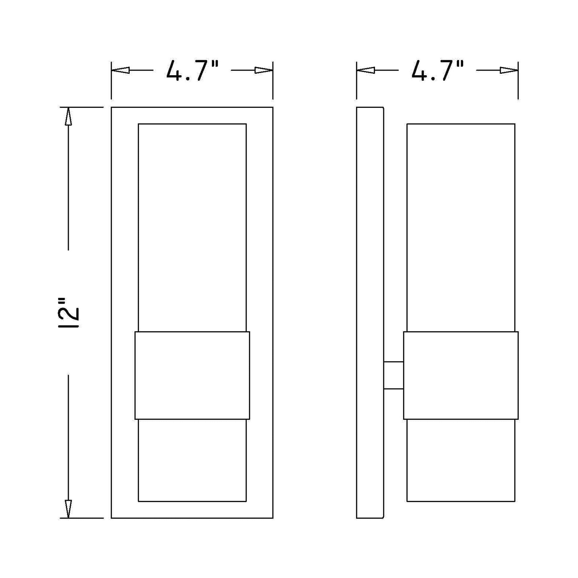 Lawson Bath Wall Light - line drawing.