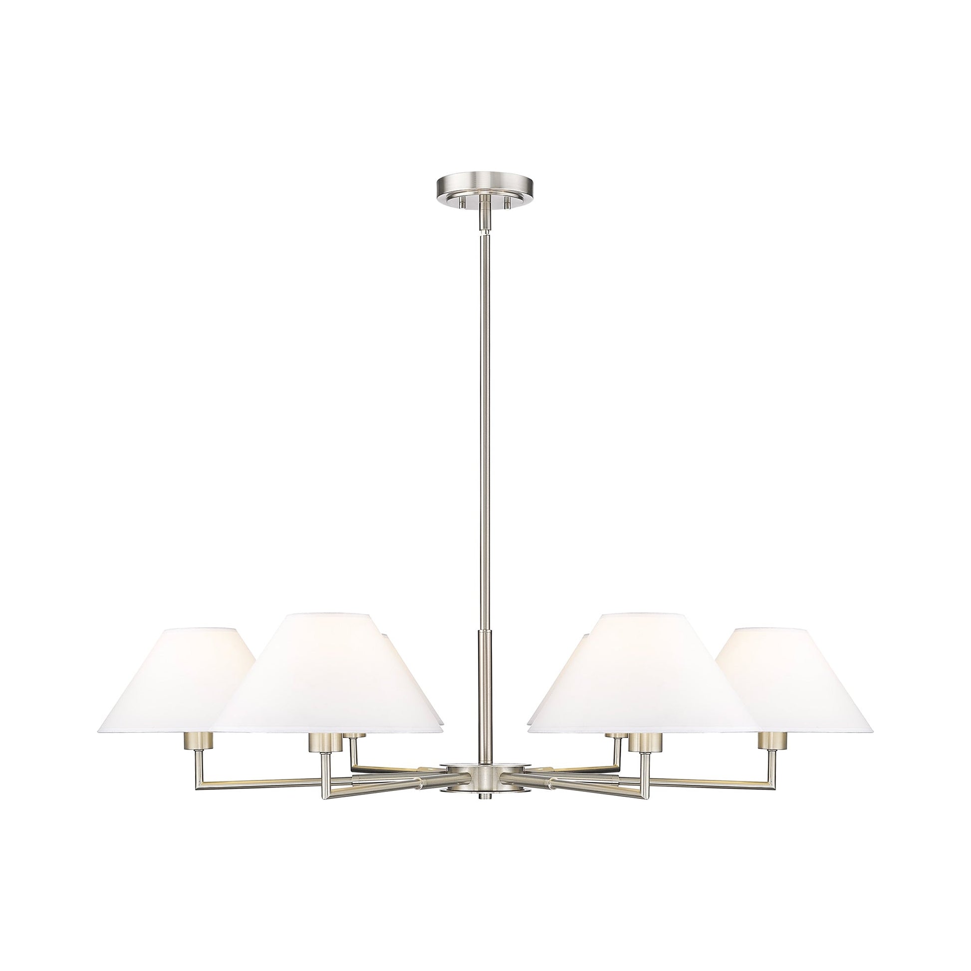 Leila Chandelier in Brushed Nickel (44-Inch).