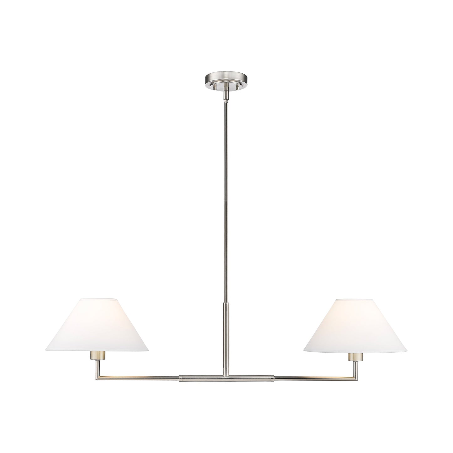 Leila Linear Chandelier in Brushed Nickel (42-Inch).