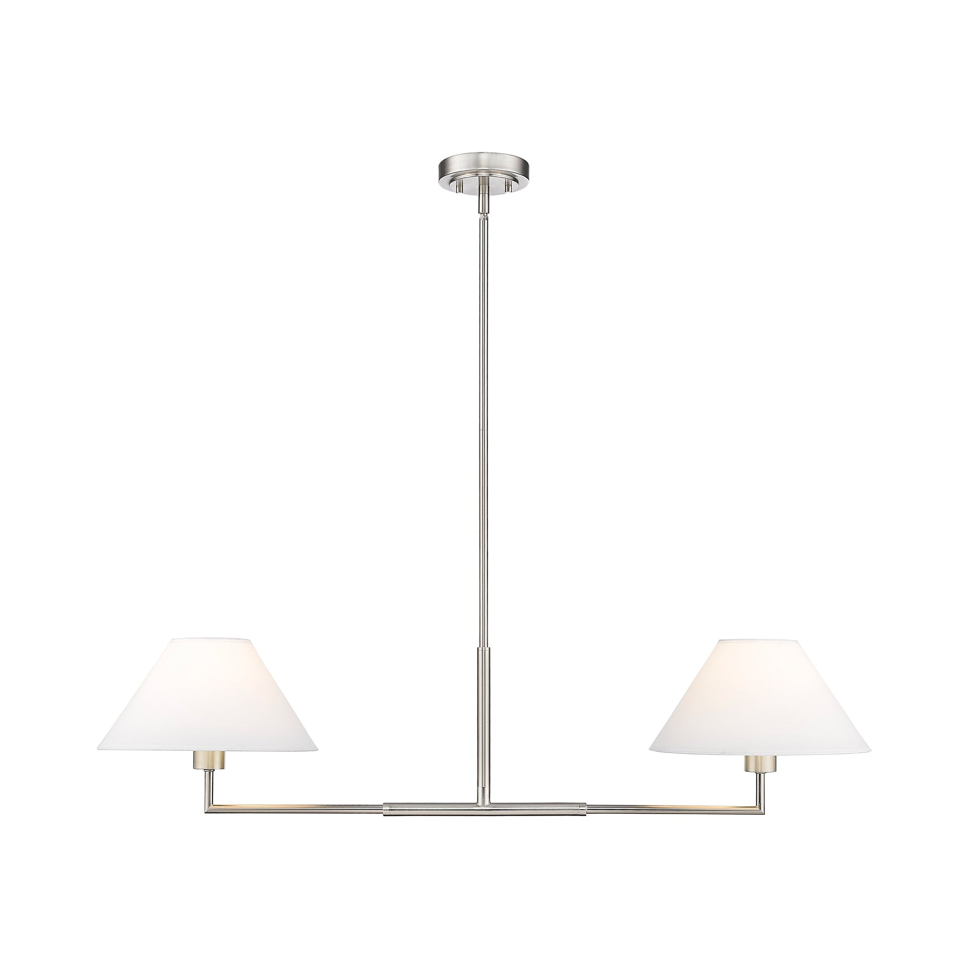 Leila Linear Chandelier in Brushed Nickel (42-Inch).