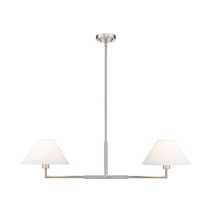 Leila Linear Chandelier in Brushed Nickel (42-Inch).