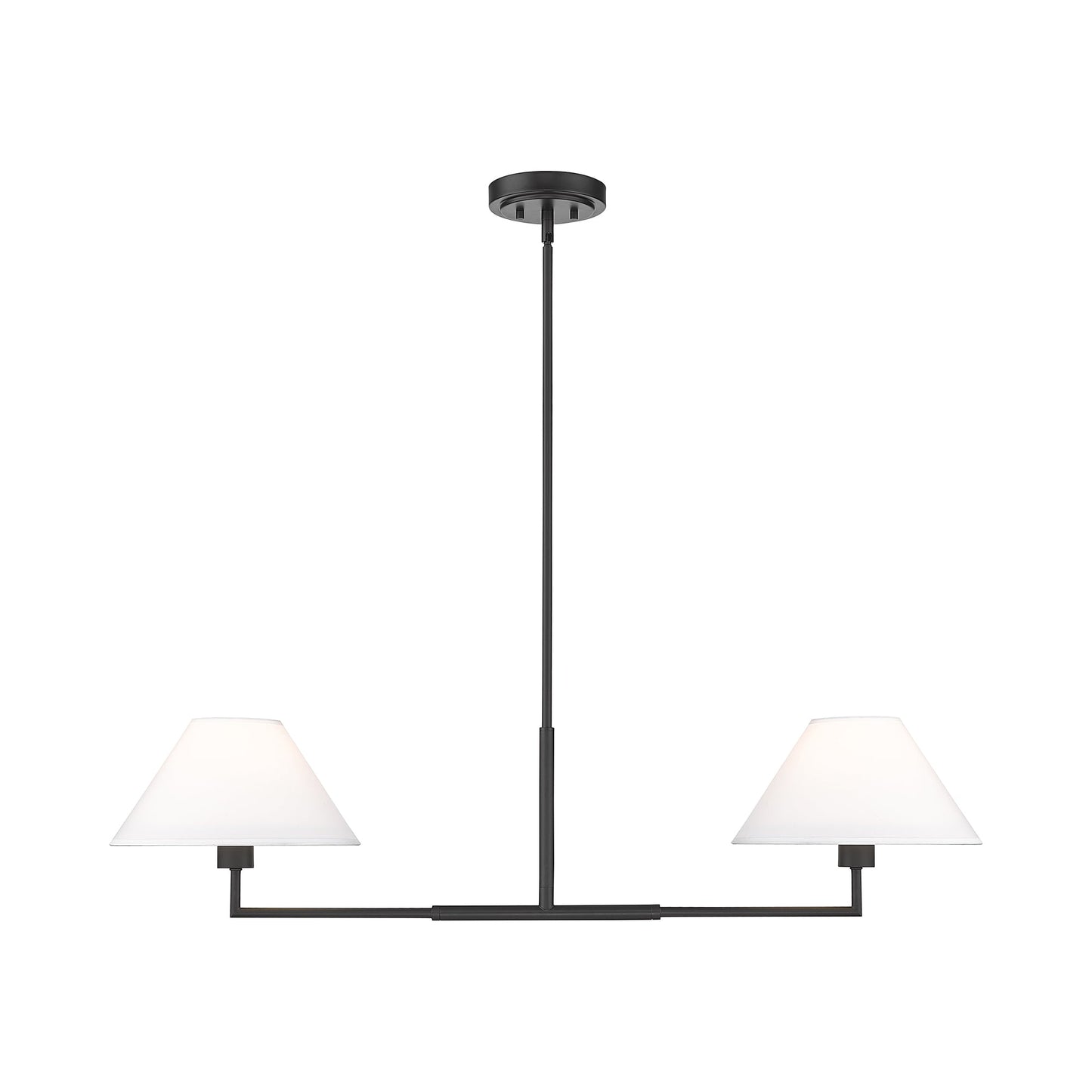 Leila Linear Chandelier in Matte Black (42-Inch).