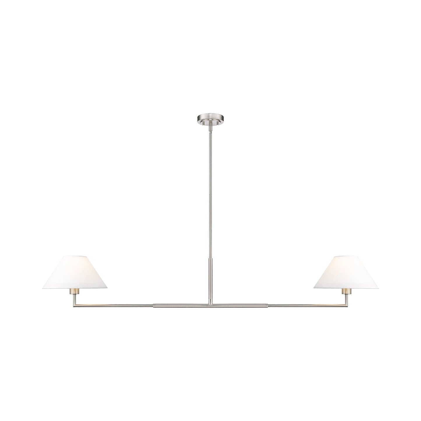 Leila Linear Chandelier in Brushed Nickel (62-Inch).