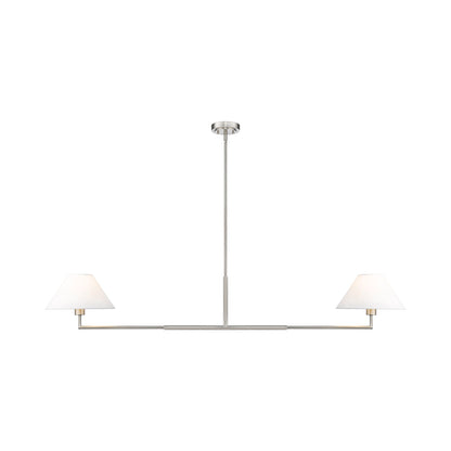 Leila Linear Chandelier in Brushed Nickel (62-Inch).