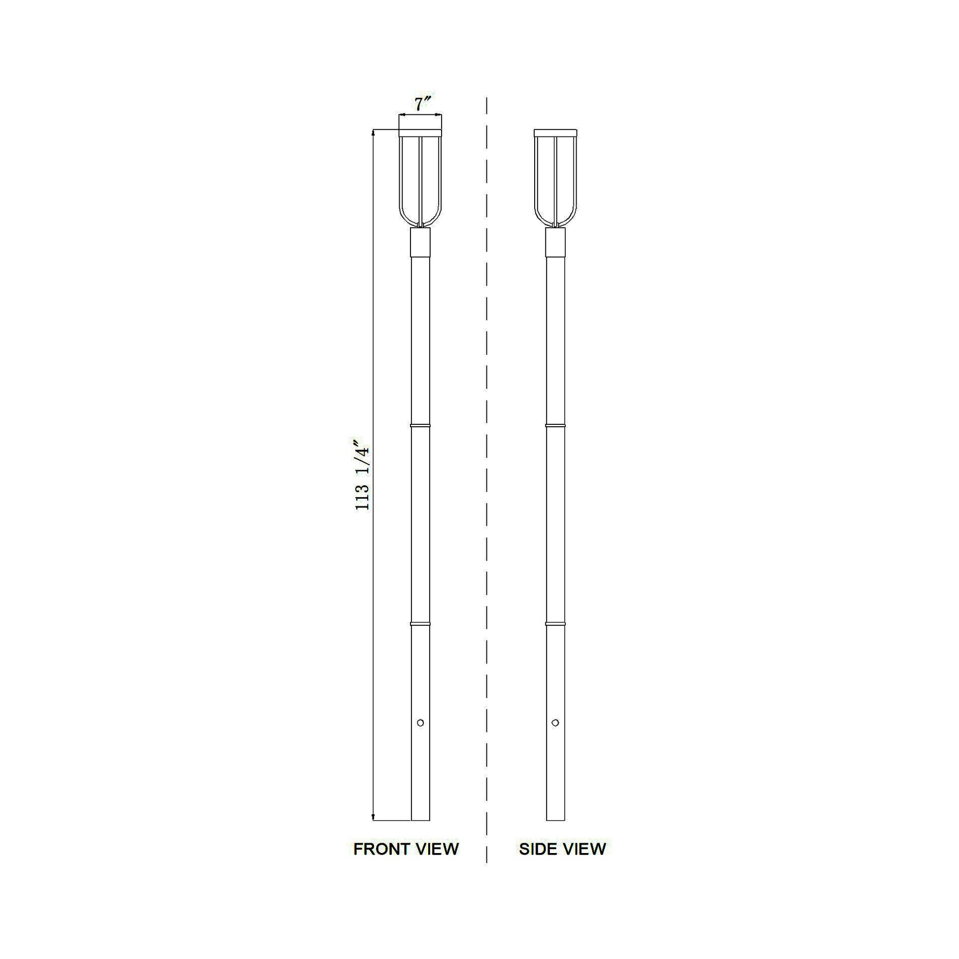 Leland 5009P Outdoor LED Post Light - line drawing.