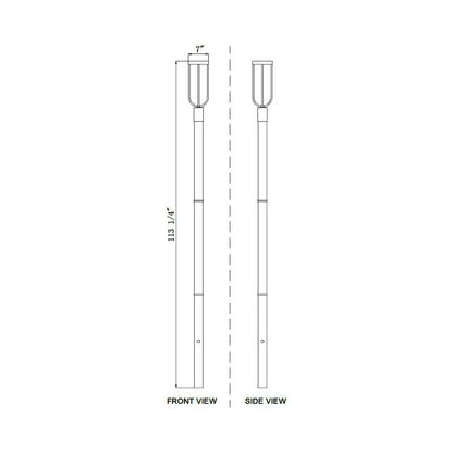 Leland 5009P Outdoor LED Post Light - line drawing.