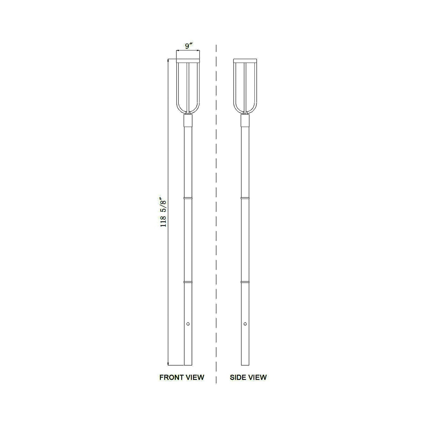 Leland 5009P Outdoor LED Post Light - line drawing.