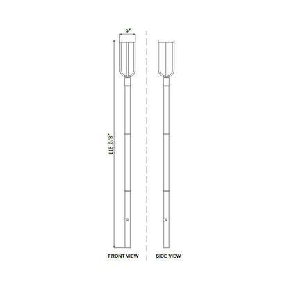 Leland 5009P Outdoor LED Post Light - line drawing.