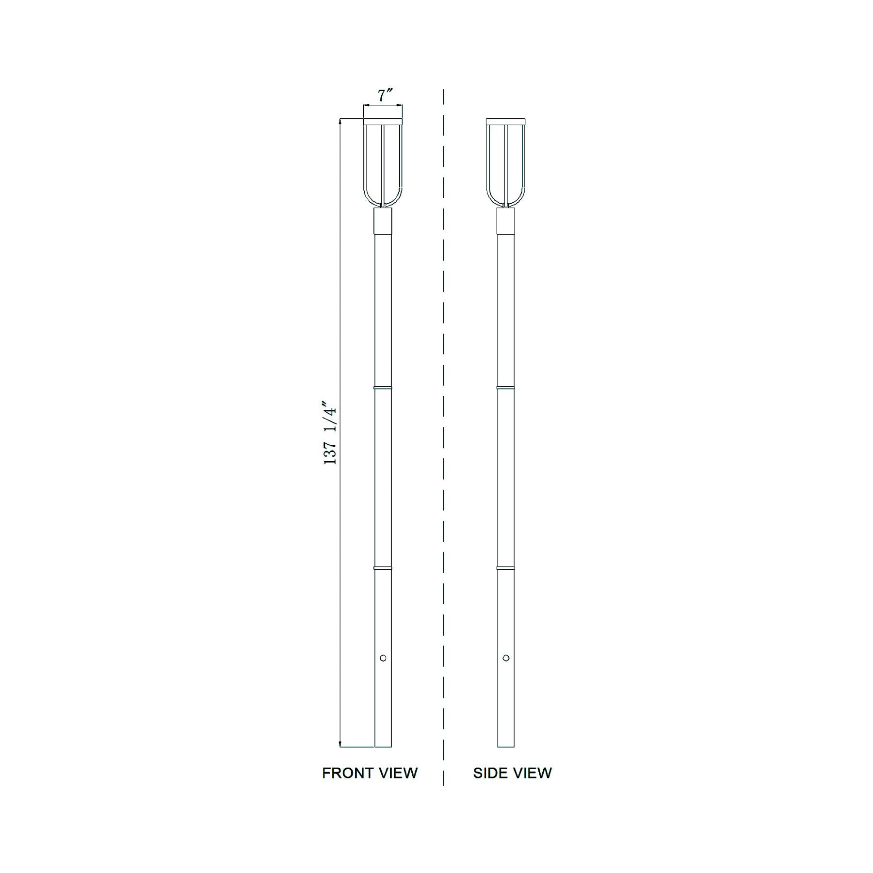 Leland 5009P Outdoor LED Post Light - line drawing.