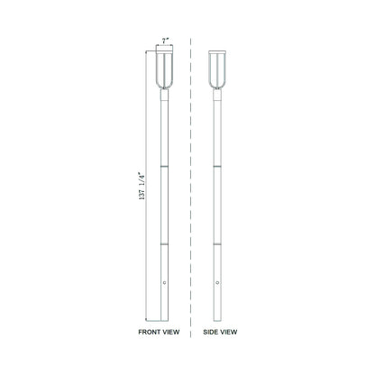 Leland 5009P Outdoor LED Post Light - line drawing.