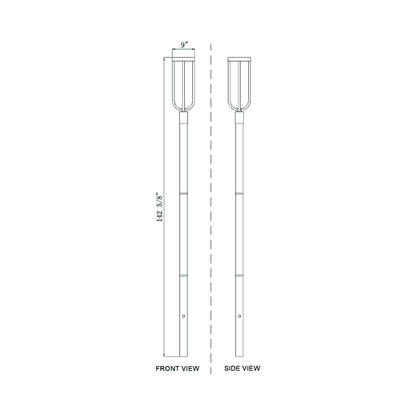 Leland 5009P Outdoor LED Post Light - line drawing.