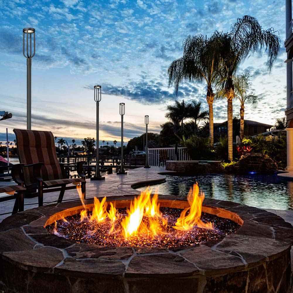 Leland 5011P Outdoor LED Post Light in Outside Area.