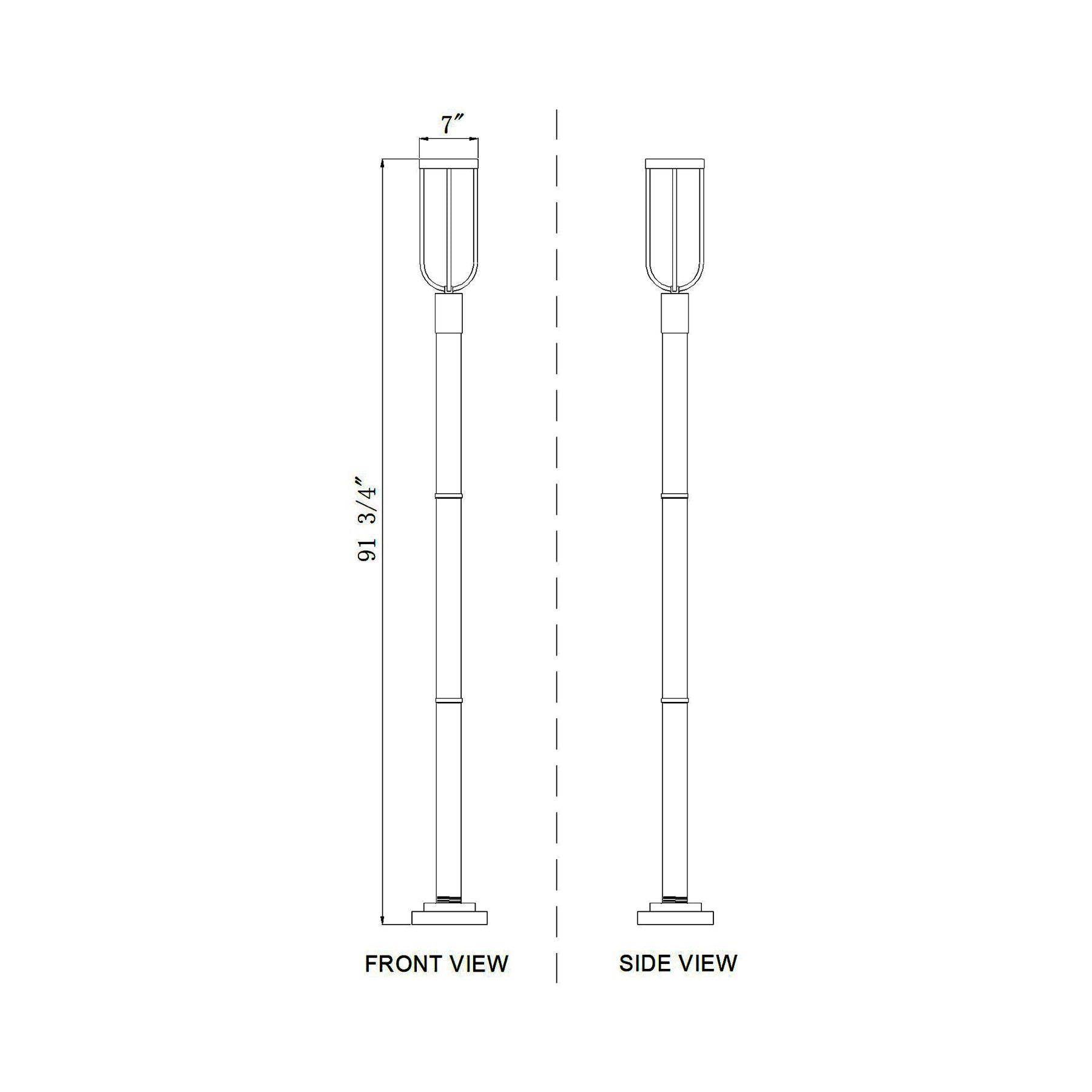 Leland 5012P Outdoor LED Post Light - line drawing.