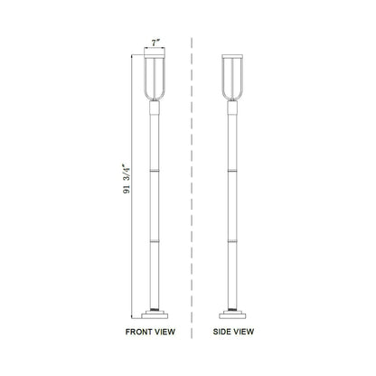Leland 5012P Outdoor LED Post Light - line drawing.