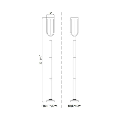 Leland 5012P Outdoor LED Post Light - line drawing.