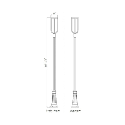 Leland 519P Outdoor LED Post Light - line drawing.