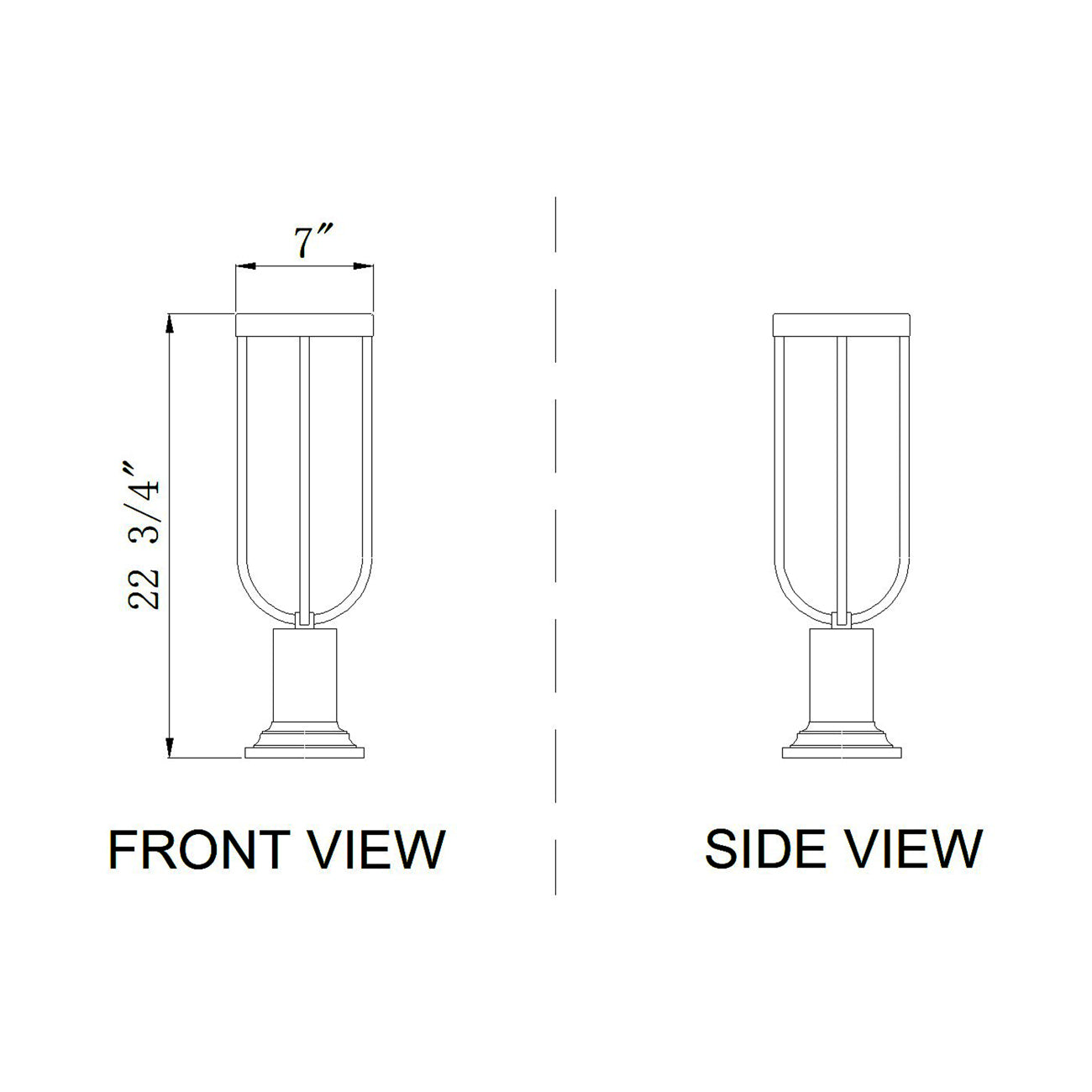 Leland 533PM Outdoor LED Pier Mount Light - line drawing.