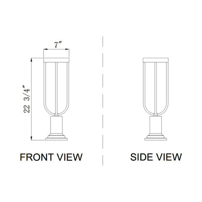 Leland 533PM Outdoor LED Pier Mount Light - line drawing.
