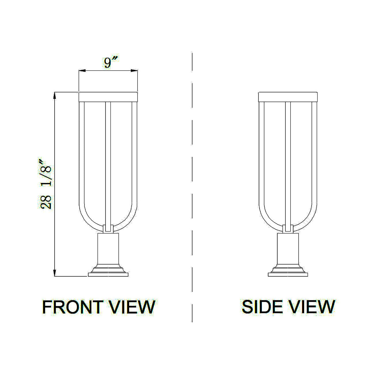 Leland 533PM Outdoor LED Pier Mount Light - line drawing.