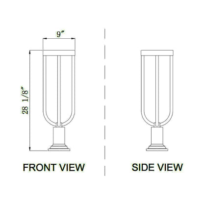 Leland 533PM Outdoor LED Pier Mount Light - line drawing.