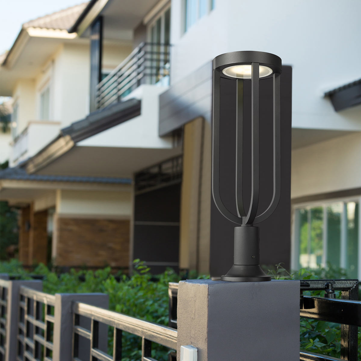 Leland 553PM Outdoor LED Pier Mount Light in Outside Area.