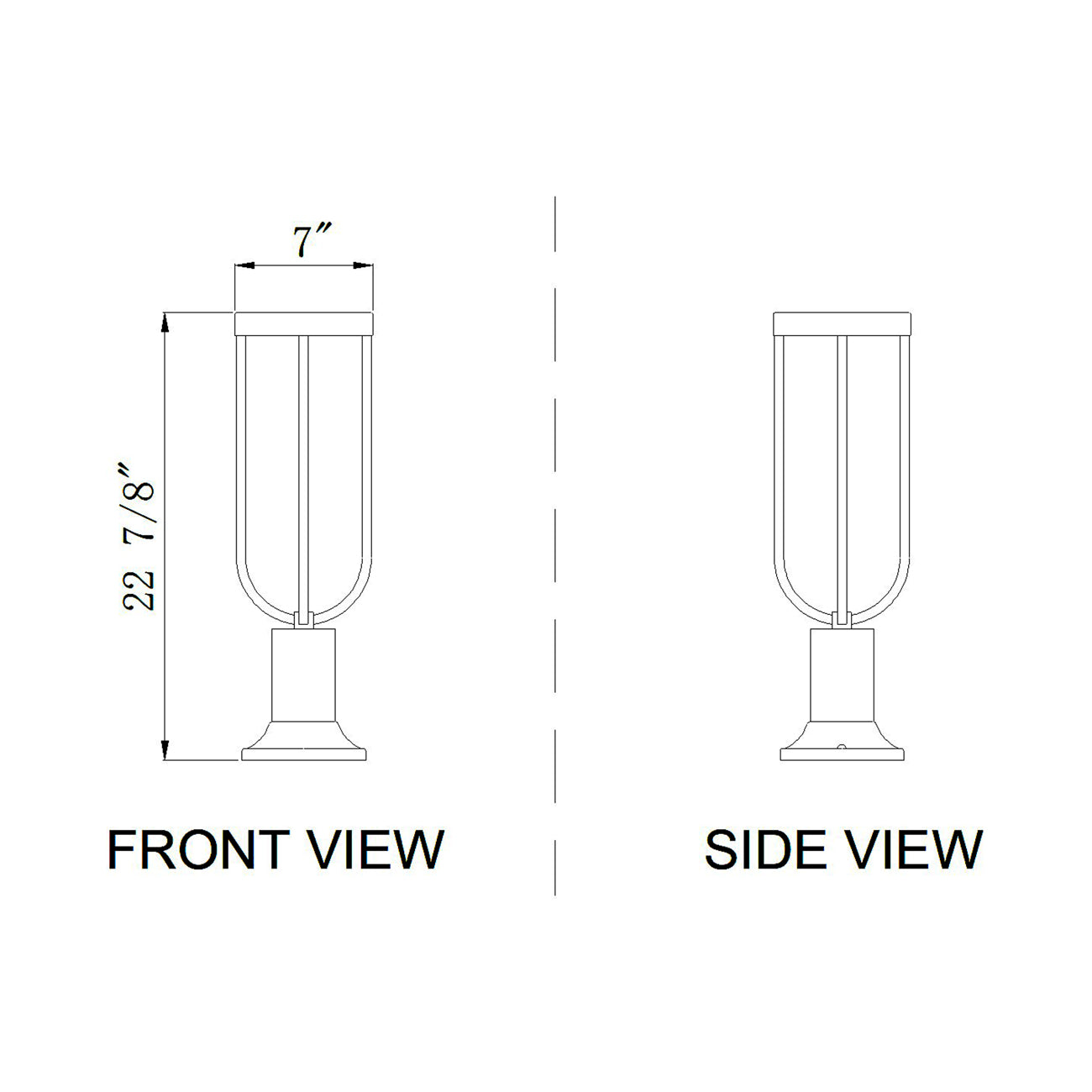 Leland 553PM Outdoor LED Pier Mount Light - line drawing.
