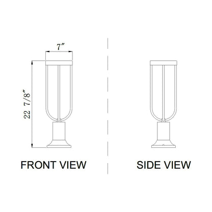 Leland 553PM Outdoor LED Pier Mount Light - line drawing.