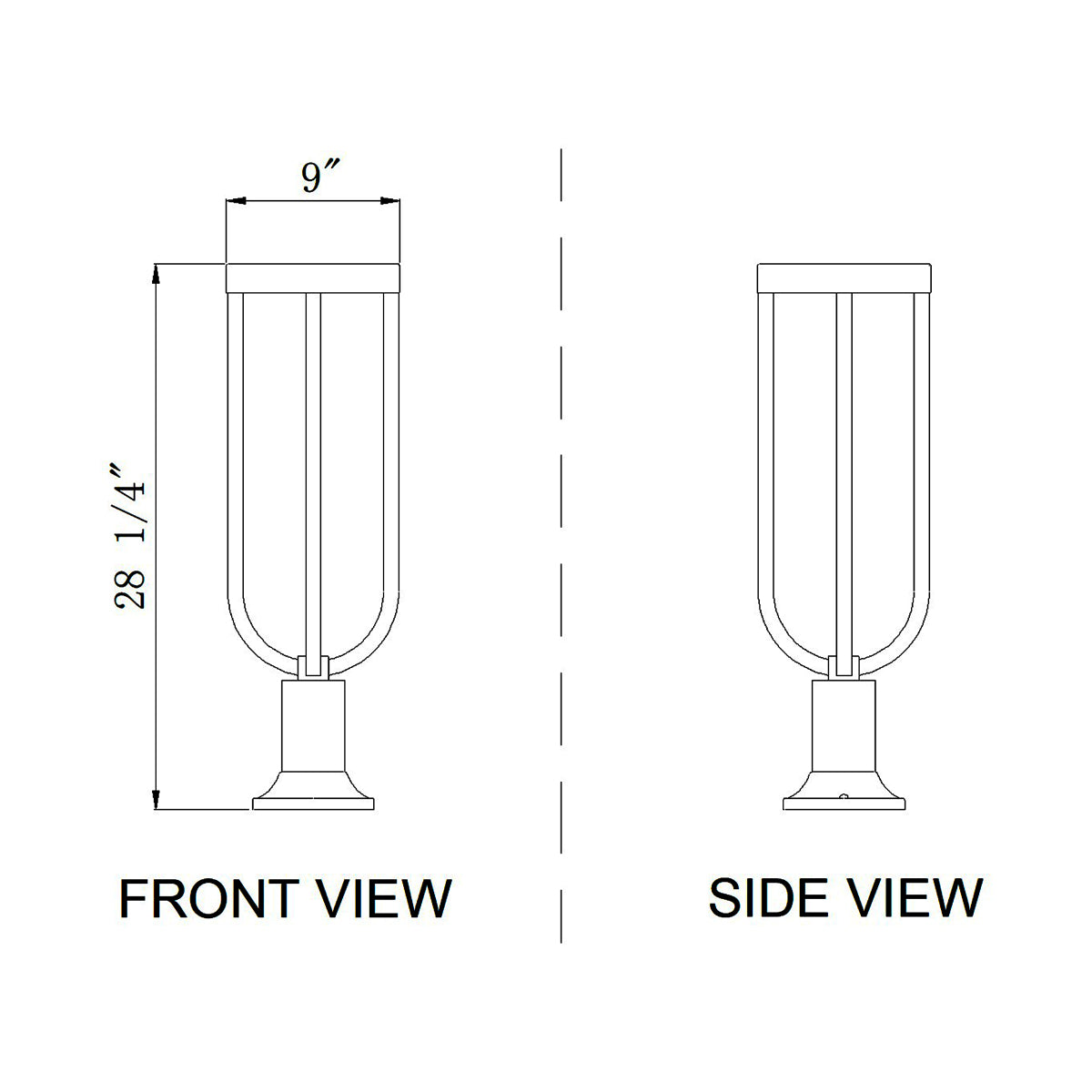 Leland 553PM Outdoor LED Pier Mount Light - line drawing.