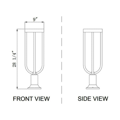 Leland 553PM Outdoor LED Pier Mount Light - line drawing.