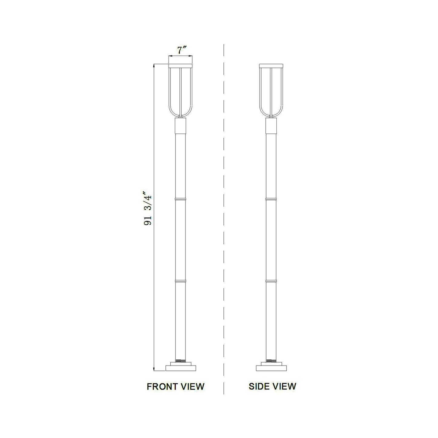 Leland 567P Outdoor LED Post Light - line drawing.