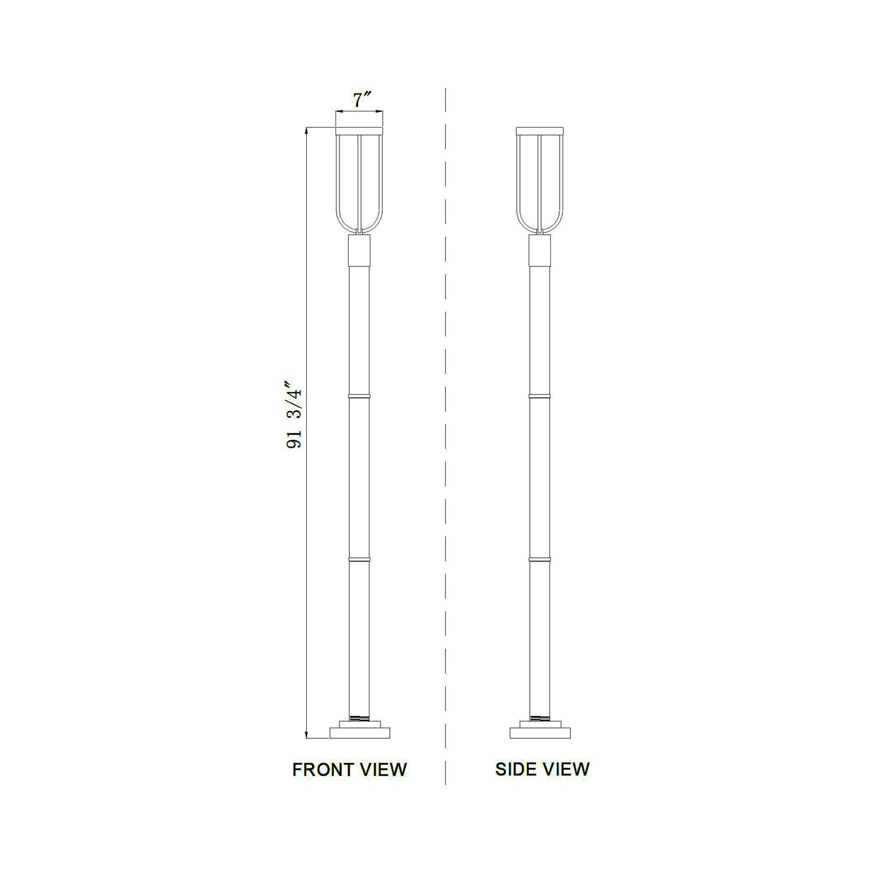 Leland 567P Outdoor LED Post Light - line drawing.