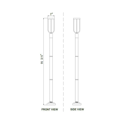 Leland 567P Outdoor LED Post Light - line drawing.