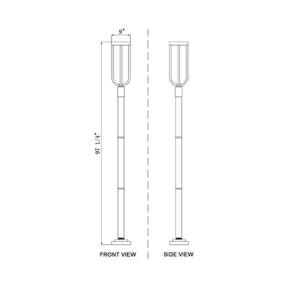 Leland 567P Outdoor LED Post Light - line drawing.