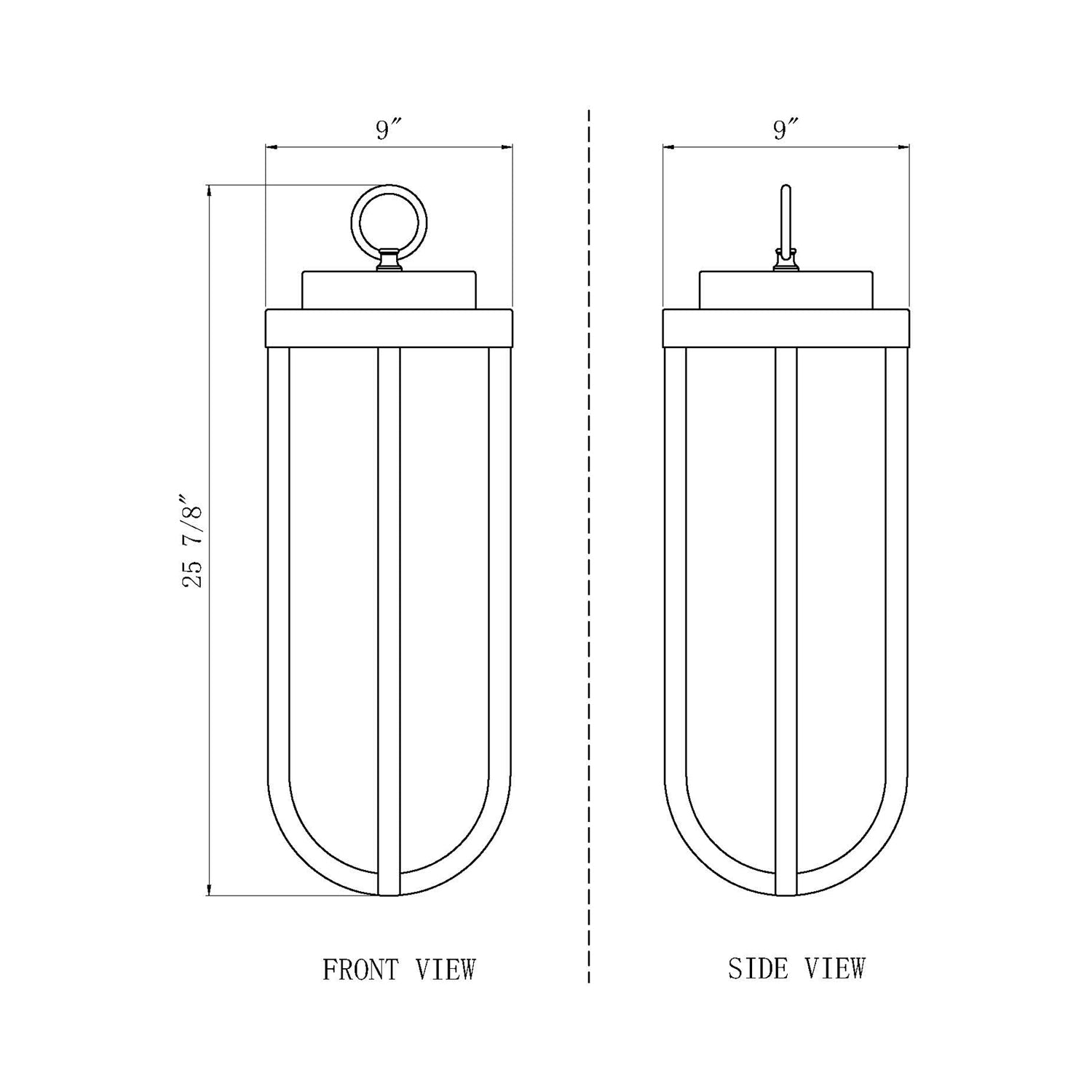 Leland Outdoor LED Pendant Light - line drawing.