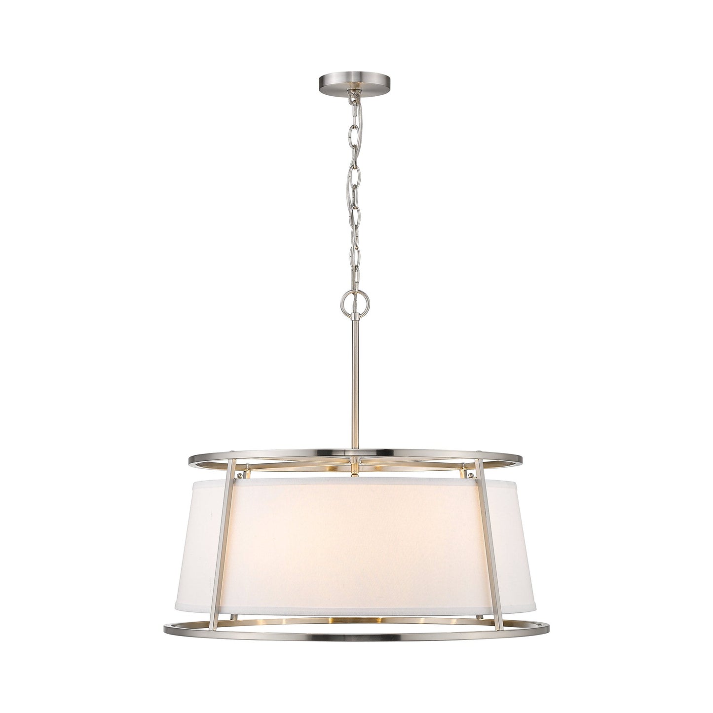 Lenyx Chandelier in Brushed Nickel (26-Inch).
