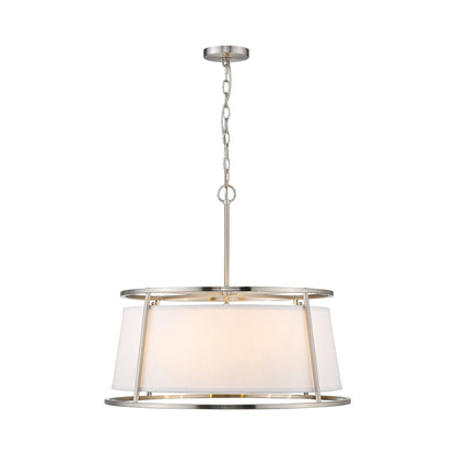 Lenyx Chandelier in Brushed Nickel (26-Inch).