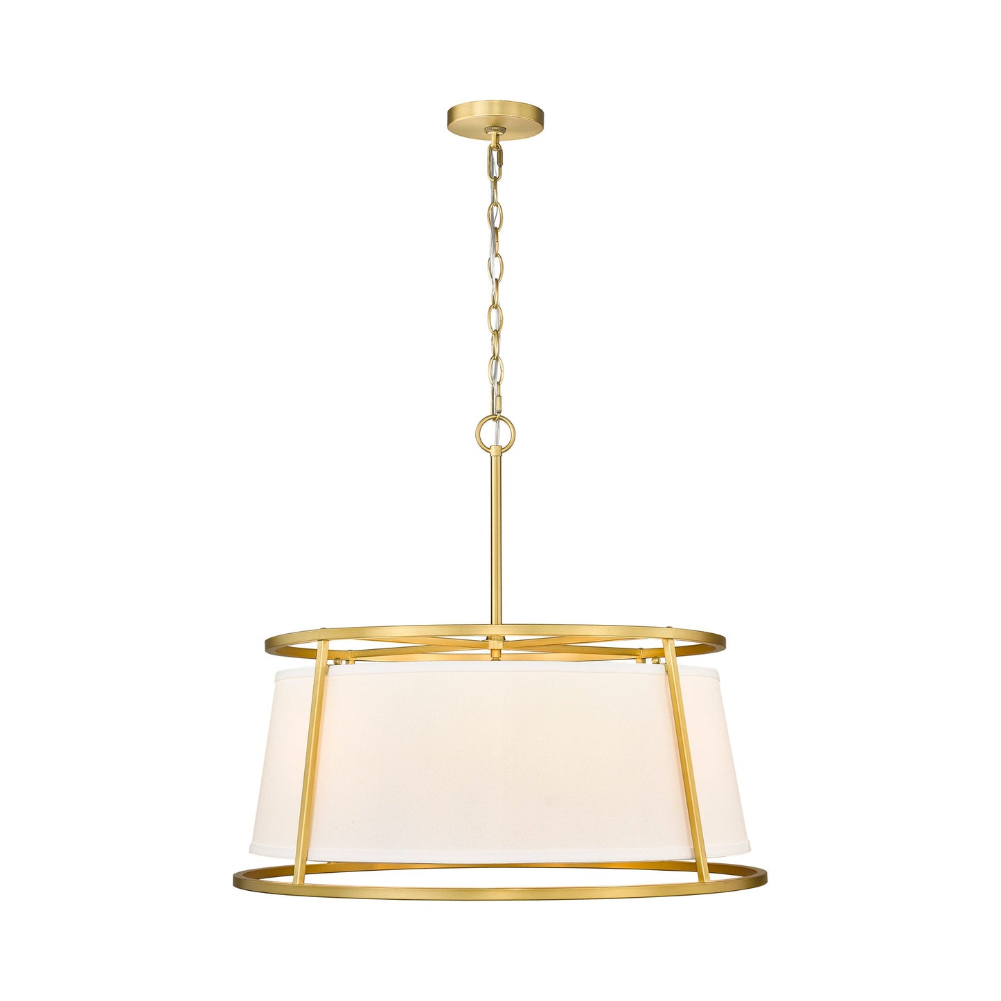 Lenyx Chandelier in Rubbed Brass (26-Inch).