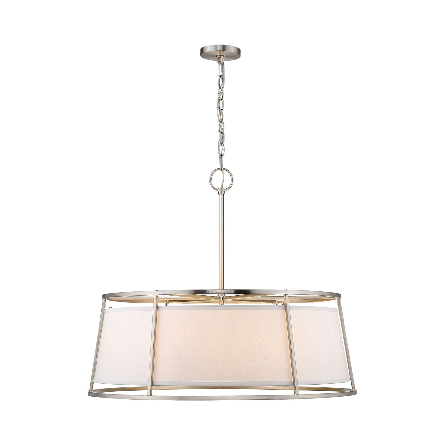 Lenyx Chandelier in Brushed Nickel (32-Inch).