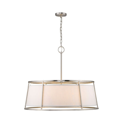 Lenyx Chandelier in Brushed Nickel (32-Inch).