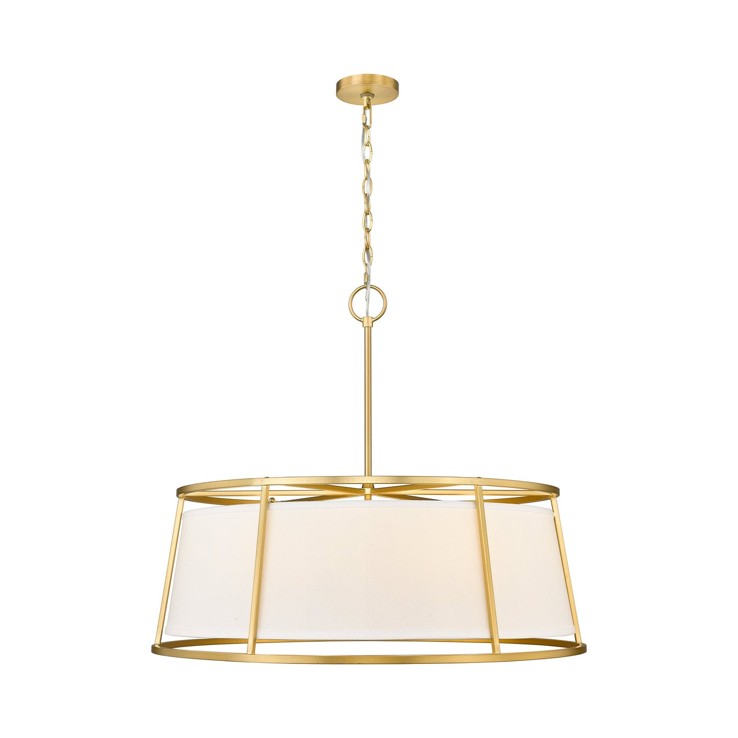 Lenyx Chandelier in Rubbed Brass (32-Inch).