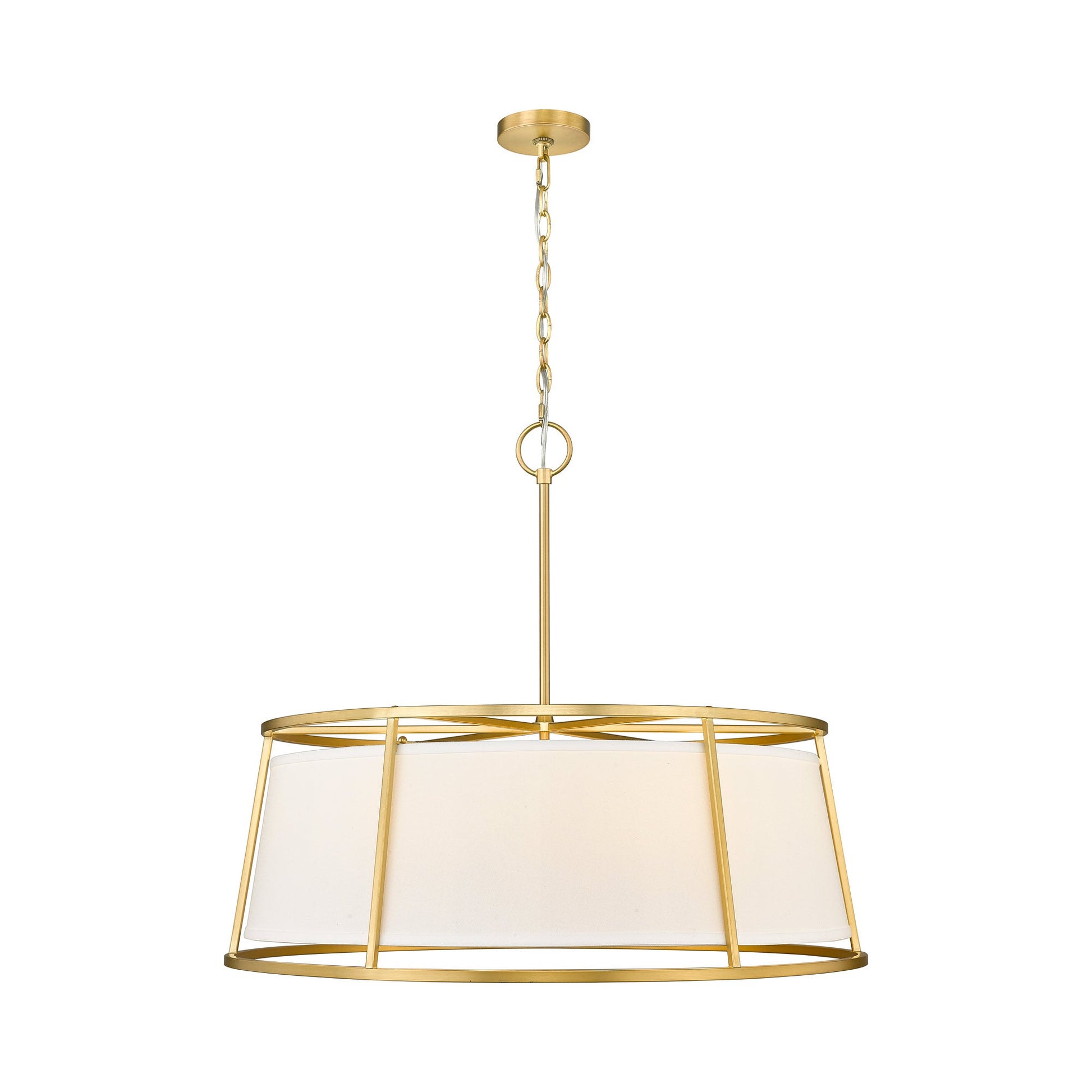 Lenyx Chandelier in Rubbed Brass (32-Inch).