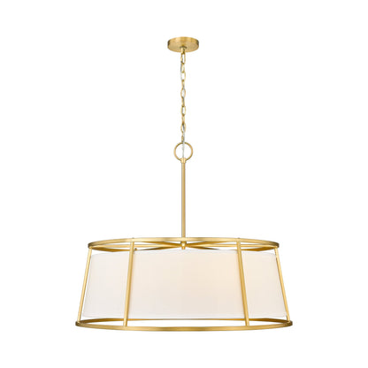 Lenyx Chandelier in Rubbed Brass (32-Inch).