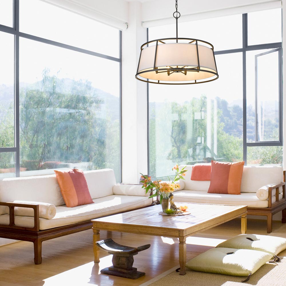 Lenyx Chandelier in living room.