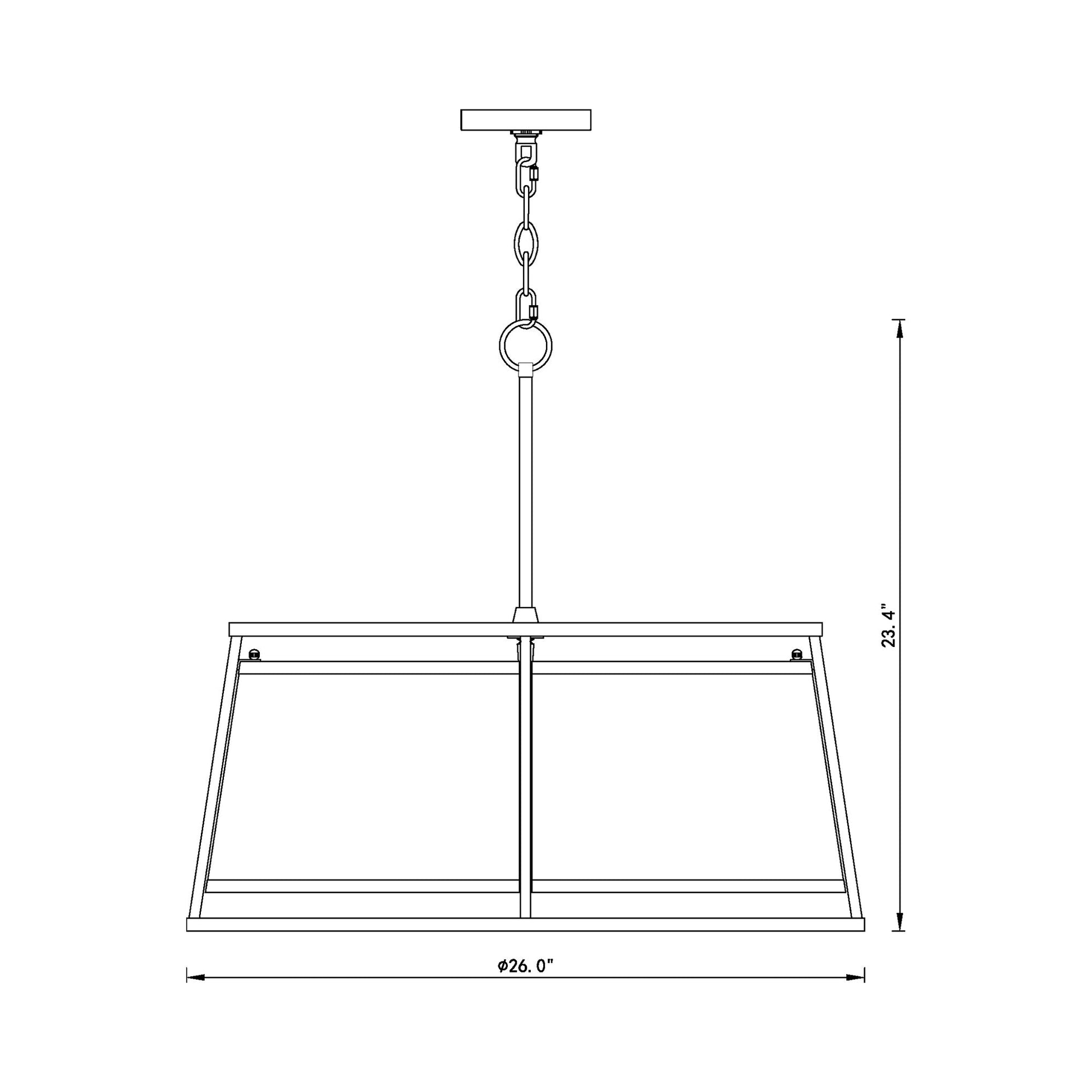 Lenyx Chandelier - line drawing.