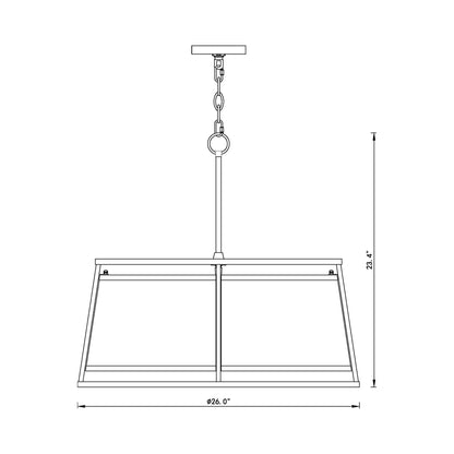Lenyx Chandelier - line drawing.