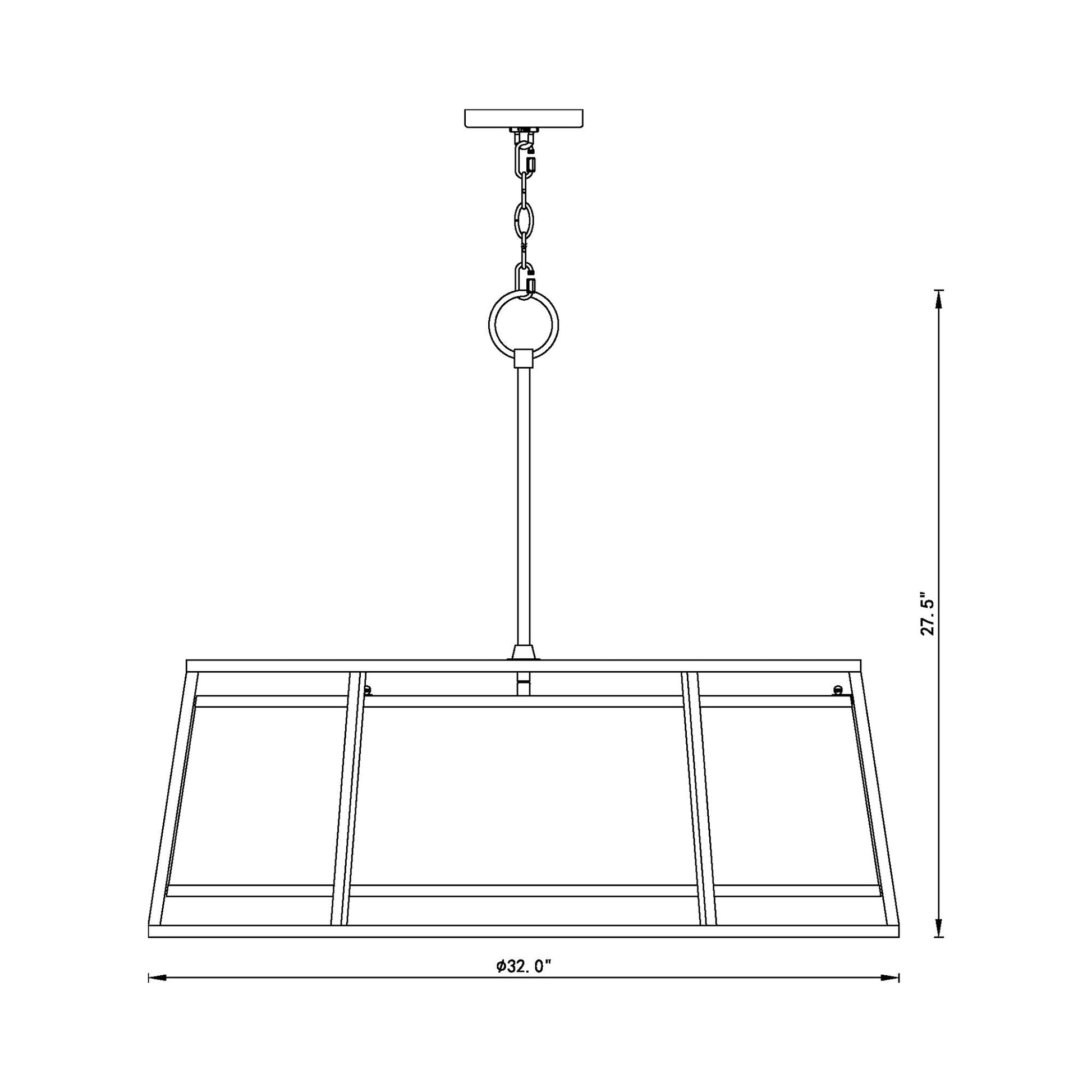 Lenyx Chandelier - line drawing.