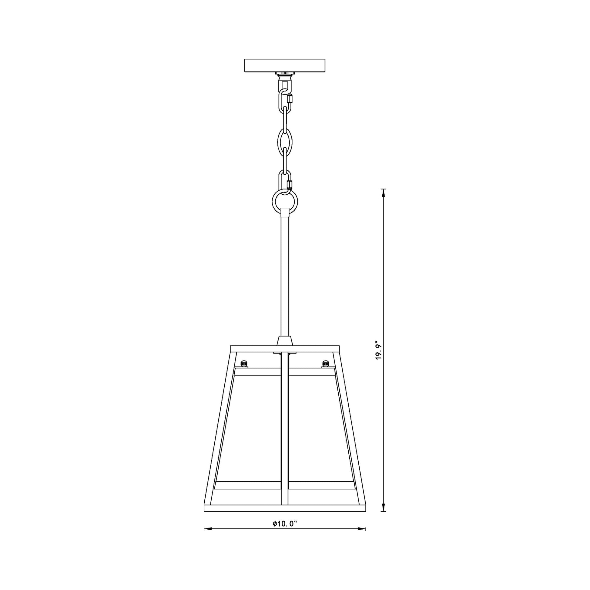 Lenyx Pendant Light -line drawing.